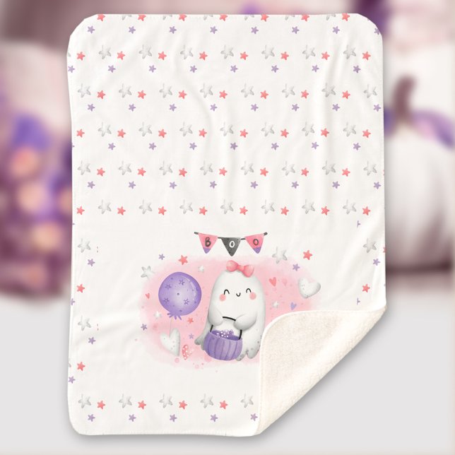 Cute Halloween Baby Sherpa Blanket Girl (Cute Halloween Baby Sherpa Blanket Girl)