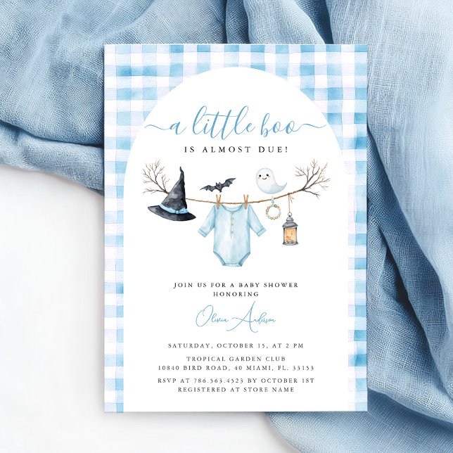 Cute Halloween Baby Shower A Little Boo Invitation (Creator Uploaded)