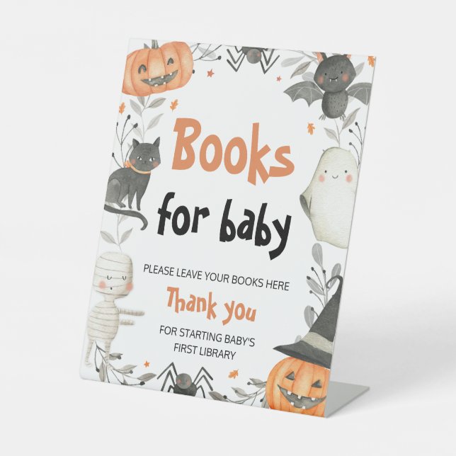 Cute Halloween Baby Shower Books for baby Sign (Front)