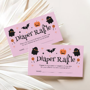 Cute Halloween Baby Shower Diaper Raffle Enclosure Card