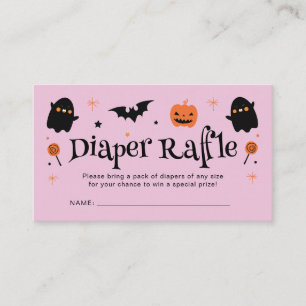 Cute Halloween Baby Shower Diaper Raffle Enclosure Card