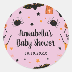 Cute Halloween Baby Shower Favour Classic Round Sticker