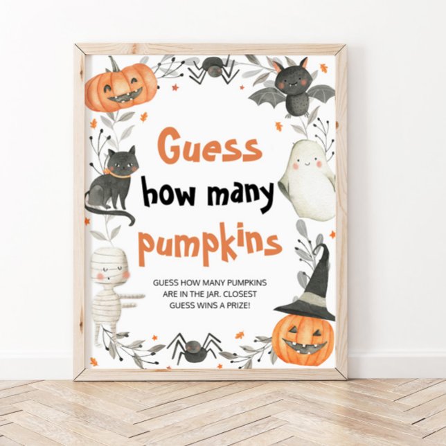 Cute Halloween Baby Shower Guess how many pumpkins Poster (Creator Uploaded)