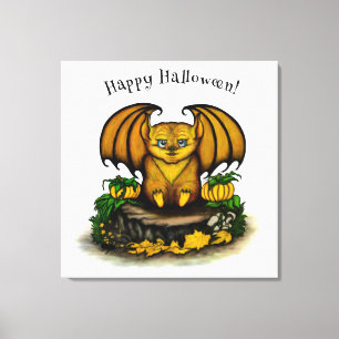Cute Halloween Bat Canvas Print