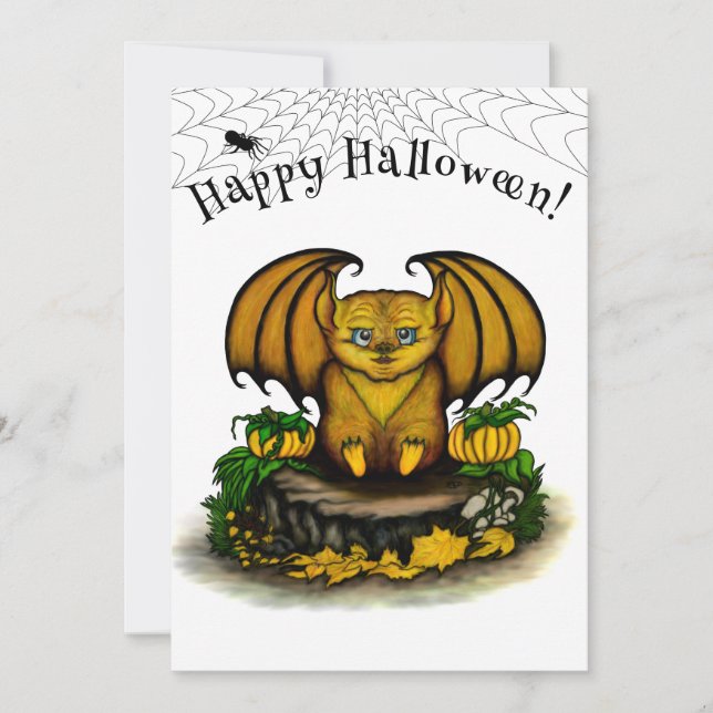  Cute Halloween Bat Card (Front)