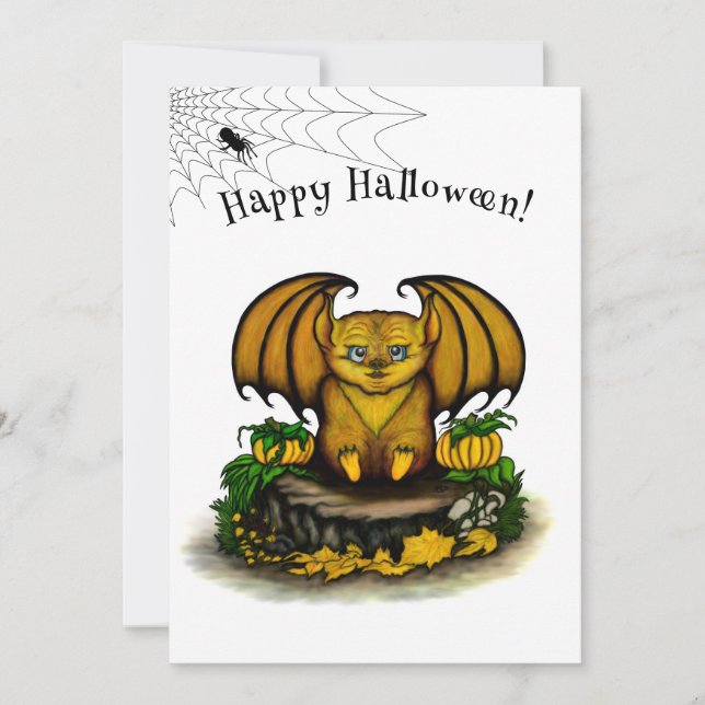  Cute Halloween Bat Card (Front)