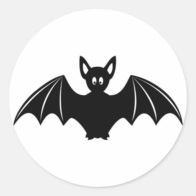 Cute halloween bat cartoon classic round sticker (Front)