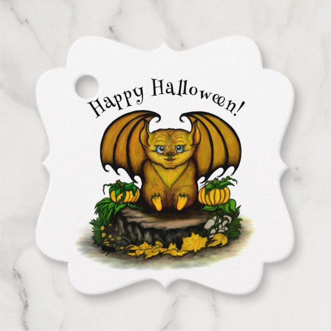  Cute Halloween Bat Favour Tags (Front)
