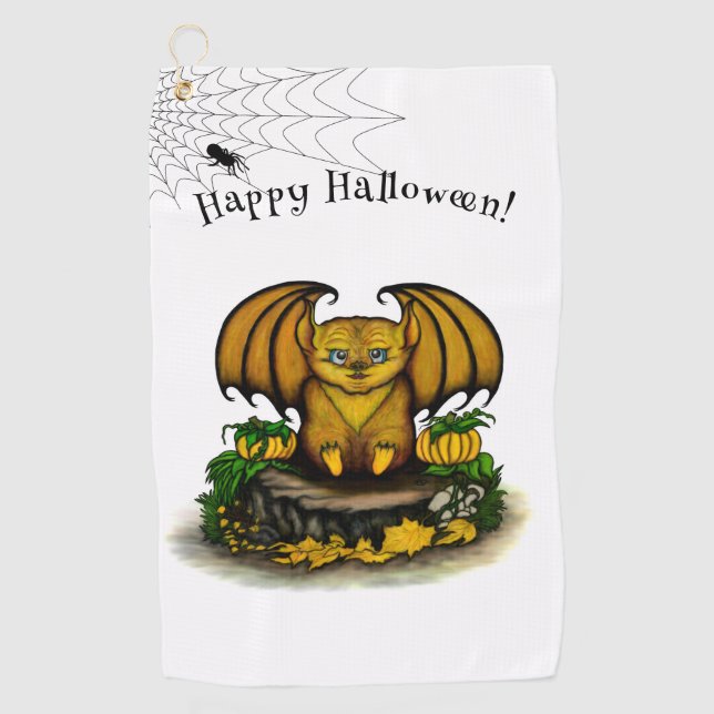  Cute Halloween Bat Golf Towel (Front)