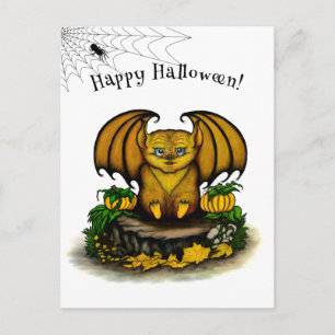  Cute Halloween Bat Holiday Postcard