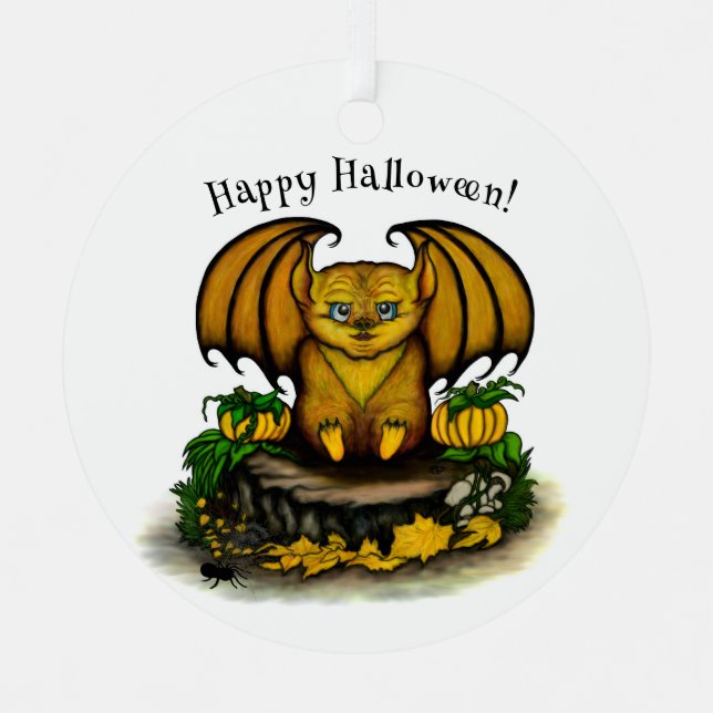  Cute Halloween Bat Metal Tree Decoration (Front)