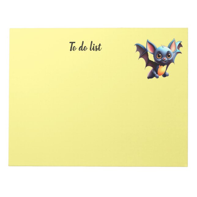 Cute Halloween Bat Notepad (Front)