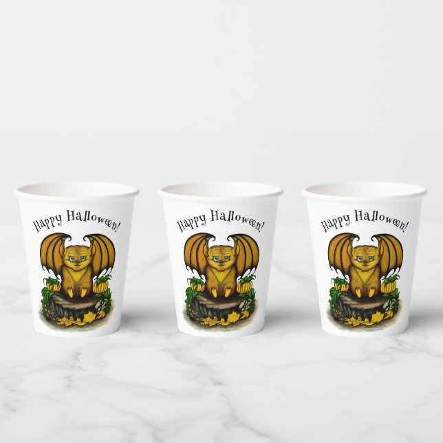  Cute Halloween Bat Paper Cups (Multi)