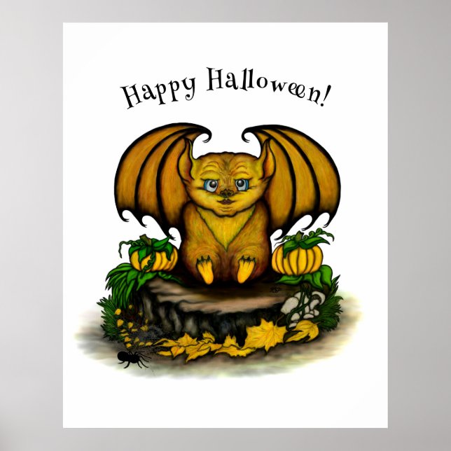  Cute Halloween Bat Poster (Front)