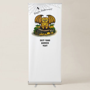 Cute Halloween Bat Retractable Banner