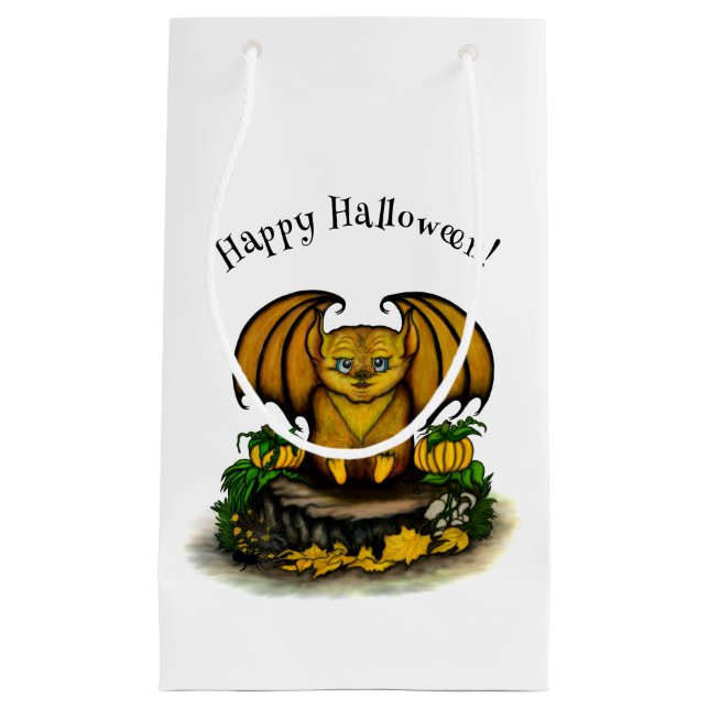  Cute Halloween Bat Small Gift Bag (Front)