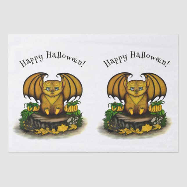  Cute Halloween Bat Tissue Paper (Front)