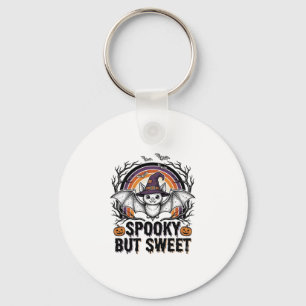 Cute Halloween Bat Vintage Engraving Spooky Shirt Key Ring