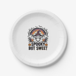 Cute Halloween Bat Vintage Engraving Spooky Shirt  Paper Plate