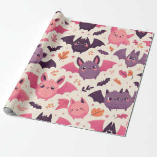 Cute Halloween Bats Pattern Wrapping Paper