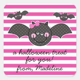 Cute Halloween Bats Square Sticker