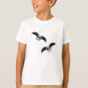 Cute Halloween Bats With Moon T-Shirt