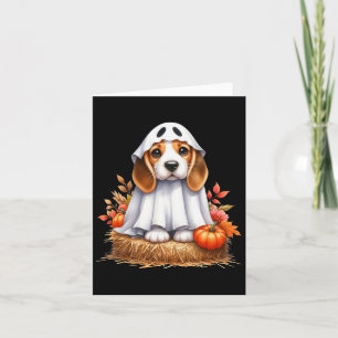 Cute Halloween Beagle Dog As Ghost Dog Owner Dogs Card