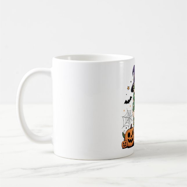 Cute Halloween Bearded Dragons Stack Coffee Mug (Left)