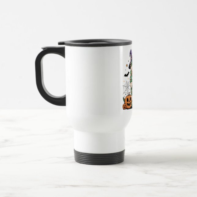 Cute Halloween Bearded Dragons Stack Travel Mug (Left)