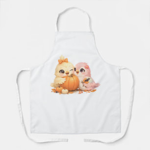 Cute Halloween Bird Friends Apron