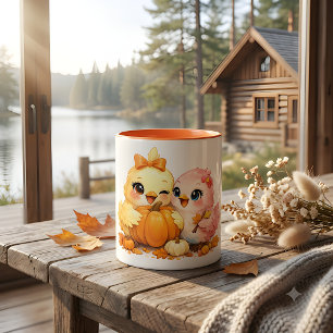 Cute Halloween Birds and Pumpkin Mug