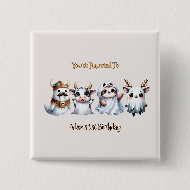 Cute Halloween Birthday 15 Cm Square Badge (Front)