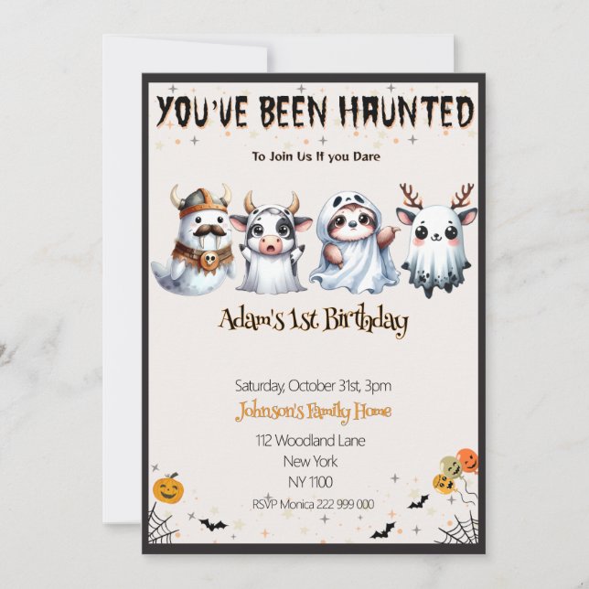 Cute Halloween Birthday Invitation (Front)