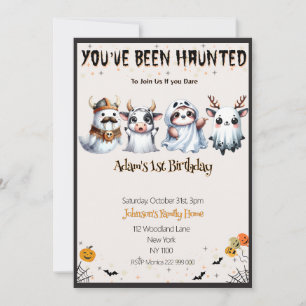 Cute Halloween Birthday Invitation