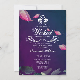 Cute Halloween Birthday Invitation – Pink & Black 