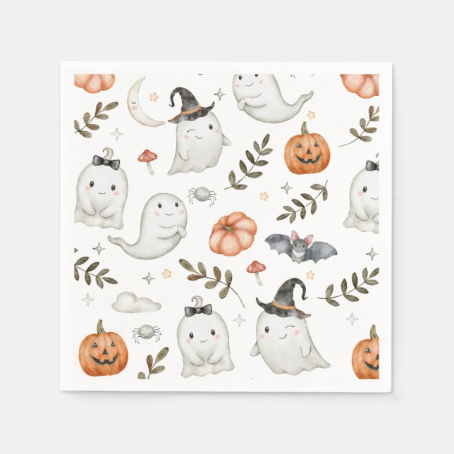 Cute Halloween Birthday Napkins (Front)