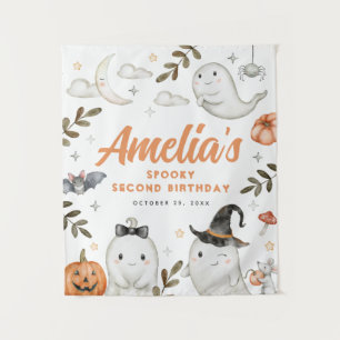 Cute Halloween Birthday Party Backdrop Tapestry