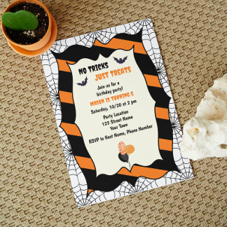 Cute Halloween Birthday Party Invitation
