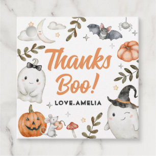Cute Halloween Birthday Square Favour Tags