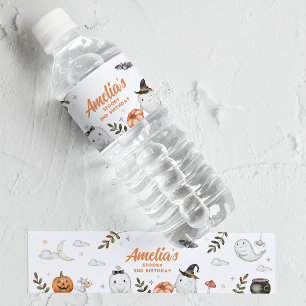 Cute Halloween Birthday Water Bottle Label