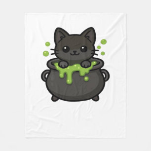 Cute Halloween Black Cat Classic T-Shirt Fleece Blanket