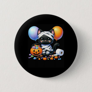Cute Halloween Black Cat Pumpkin Trick Or Treat 6 Cm Round Badge