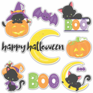 Cute Halloween Black Cats Contour