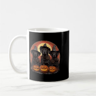 Cute Halloween Black Labrador Retriever Dogs Witch Coffee Mug