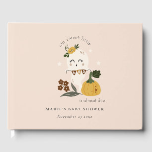 Cute Halloween Blush Ghost Little Boo Baby Shower Guest Book