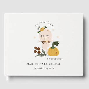 Cute Halloween Blush Ghost Little Boo Baby Shower Guest Book
