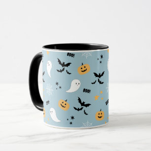 Cute Halloween Boo Blush Blue Mug