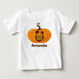 Cute Halloween Boo Crew Pumpkin Orange Funny Baby T-Shirt