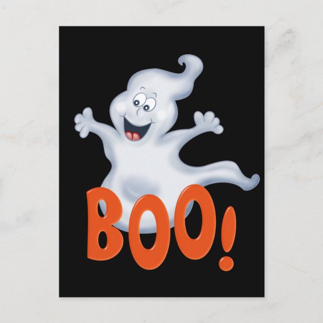 Cute Halloween boo ghost Holiday postcard (Front)