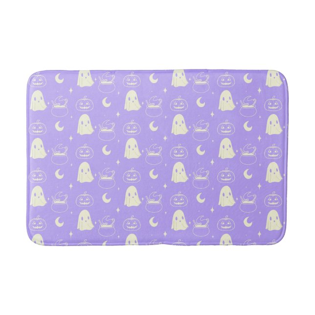 Cute Halloween Boo Ghost Pattern    Bath Mat (Front)